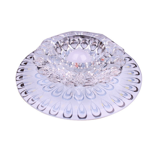 Modern Led Crystal Ceiling Lamp - White Flush - Mount Entryway Light Fixture