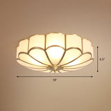 Gold Chrysanthemum Traditional Glass Flush Mount Ceiling Light For Bedroom 4 /