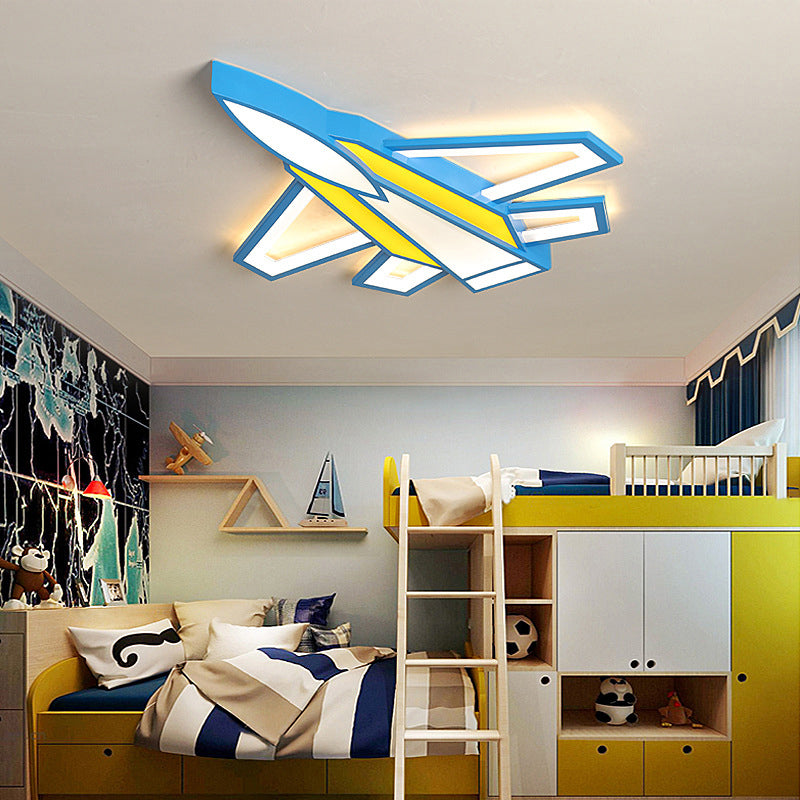 Cartoon Plane Led Flush Mount Ceiling Light - Perfect For Children’s Rooms