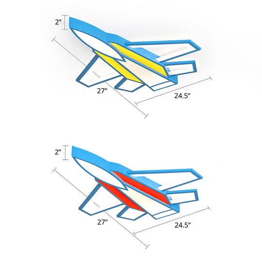 Cartoon Plane Led Flush Mount Ceiling Light - Perfect For Children’s Rooms