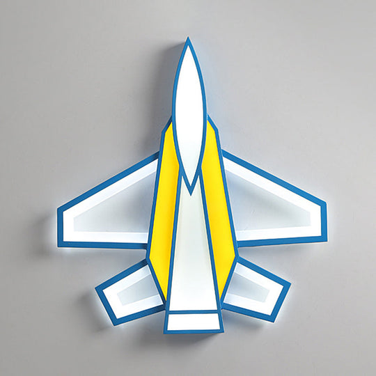 Cartoon Plane Led Flush Mount Ceiling Light - Perfect For Children’s Rooms Yellow / 21.5’ White