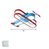 Cartoon Biplane Led Ceiling Flush Light For Boys Room - Acrylic Flush-Mount Fixture Blue / 26.5