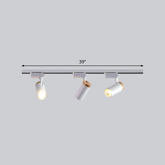 Minimalist Metal Led Track Lamp - Tube Shape For Bedroom Ceiling Lighting 3 / White