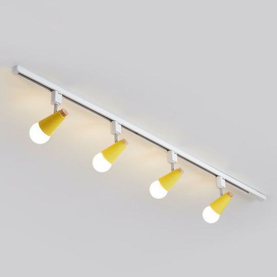 Nordic Conical Semi Flush Track Light For Living Room Ceiling 4 / Yellow