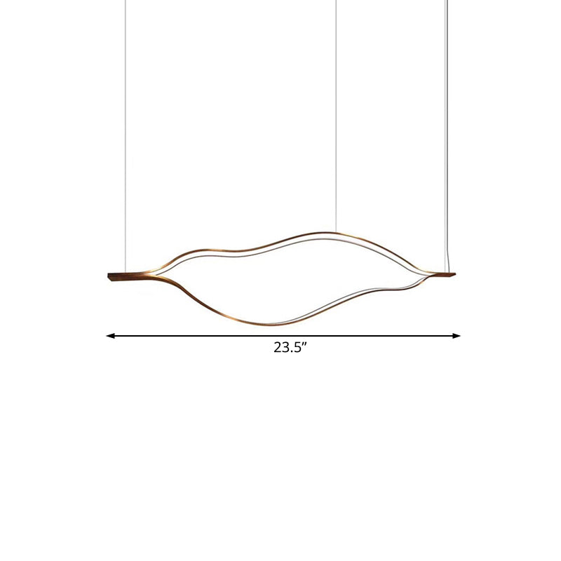 Contemporary Led Acrylic Pendant Chandelier - White Wave Sheet Design 23.5’/31.5’/39’ Wide