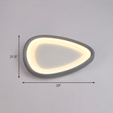 Minimalistic Dark Grey Droplet Led Flushmount Ceiling Light For Bedrooms - Modern Metal Design Gray
