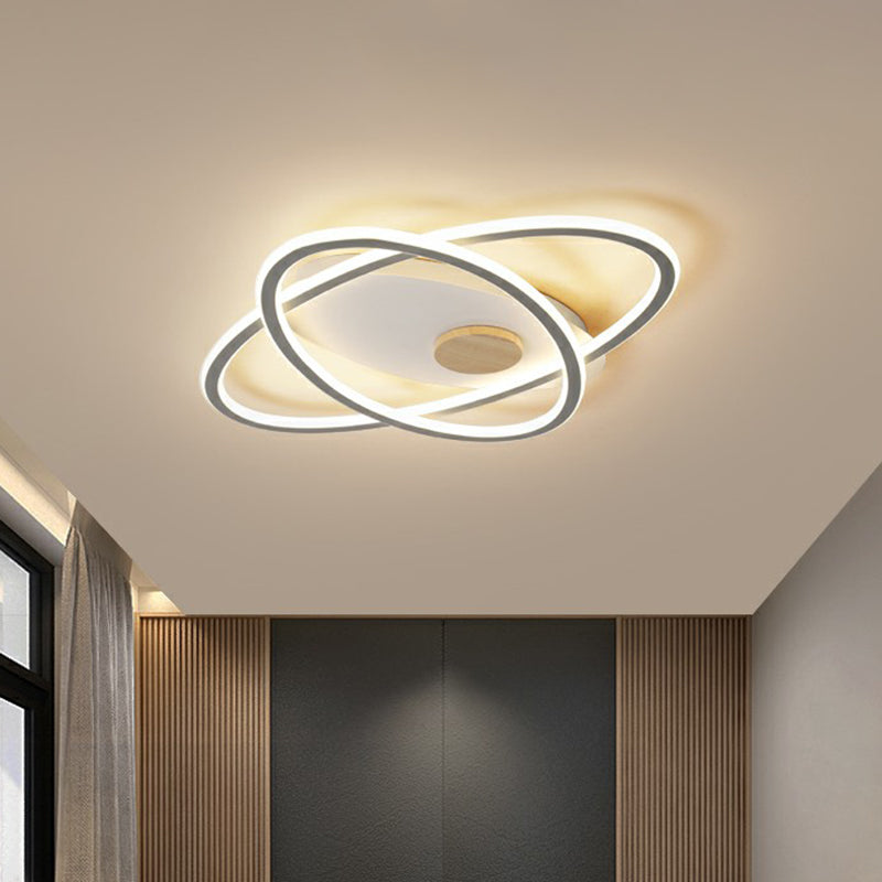 Modern Oval Flush Mount Led Ceiling Light Fixture For Bedroom