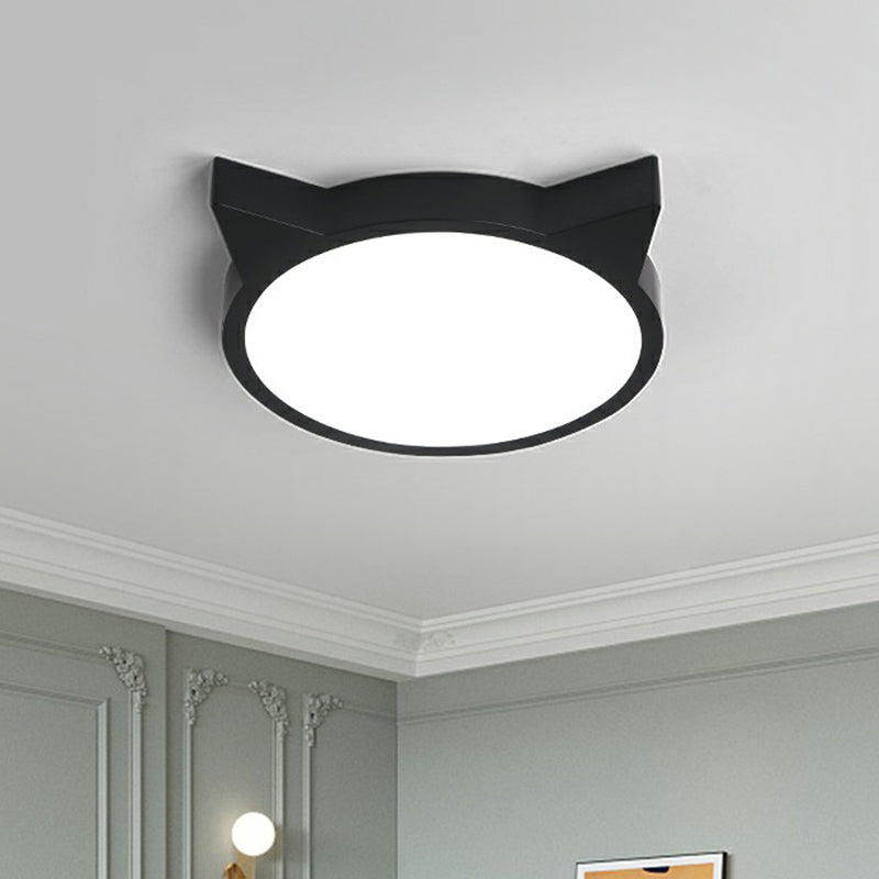 Minimalist Kitty Led Flushmount Ceiling Light For Kids’ Bedroom - Acrylic Flush Mount