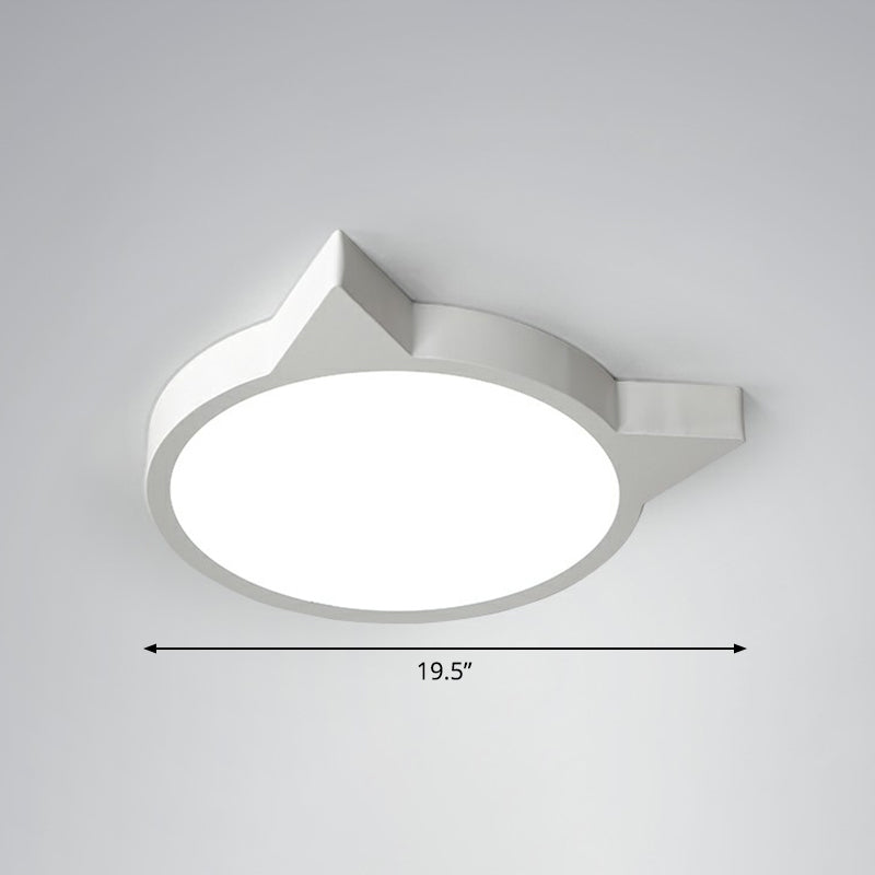 Minimalist Kitty Led Flushmount Ceiling Light For Kids’ Bedroom - Acrylic Flush Mount White / 19.5’