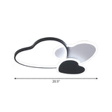 Modern Black Heart Led Flush Mount Light For Bedroom Ceiling / 20.5 Third Gear