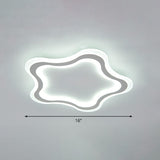 Kids Cartoon Acrylic Led Flushmount Ceiling Light With White Pentacle Design / 16