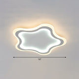Kids Cartoon Acrylic Led Flushmount Ceiling Light With White Pentacle Design / 16 Inner Outer Warm