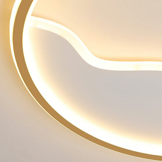 Minimalist Acrylic Led Ceiling Lighting Fixture For Bedroom - Mountain Mural Flush Mount