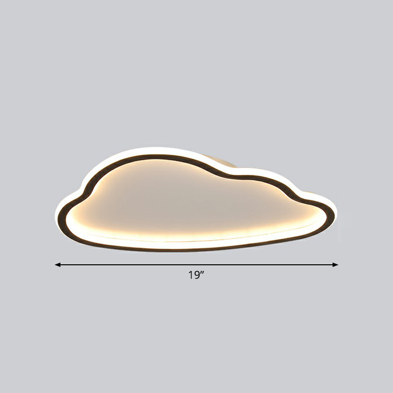 Black And White Led Cloud Ceiling Light With Acrylic Shade - Flush Mount Simple Design / 19 Third