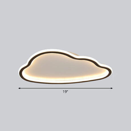 Black And White Led Cloud Ceiling Light With Acrylic Shade - Flush Mount Simple Design / 19 Third