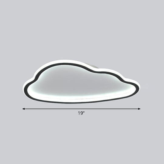 Black And White Led Cloud Ceiling Light With Acrylic Shade - Flush Mount Simple Design / 19