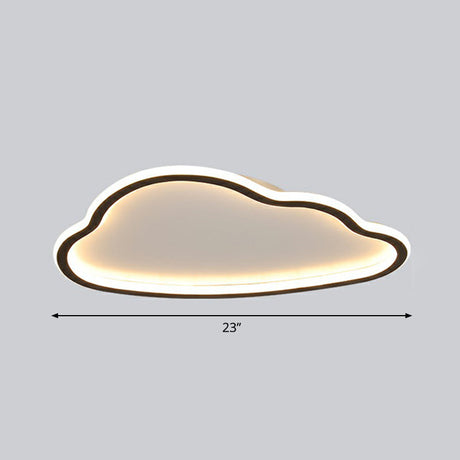 Black And White Led Cloud Ceiling Light With Acrylic Shade - Flush Mount Simple Design / 23 Warm