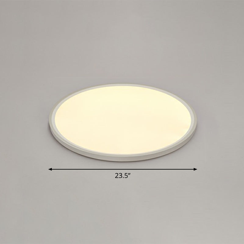 Led Ceiling Mount Fixture - Ultrathin & Simple Acrylic Flushmount Lighting In White / 23.5’ Warm