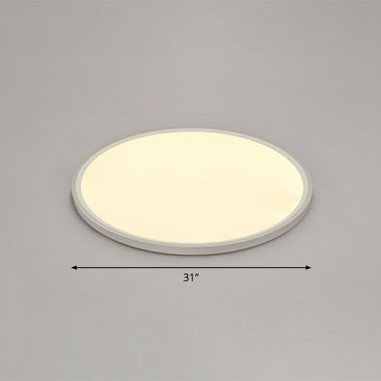 Led Ceiling Mount Fixture - Ultrathin & Simple Acrylic Flushmount Lighting In White / 31’ Warm