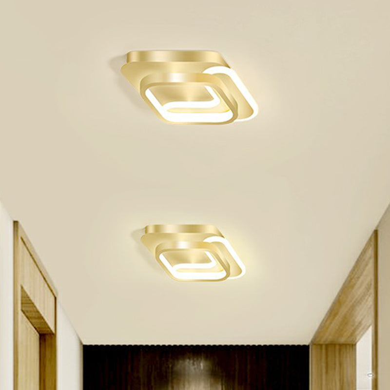 Modern Geometric Led Ceiling Light Fixture For Hallway - Minimalist Acrylic Design