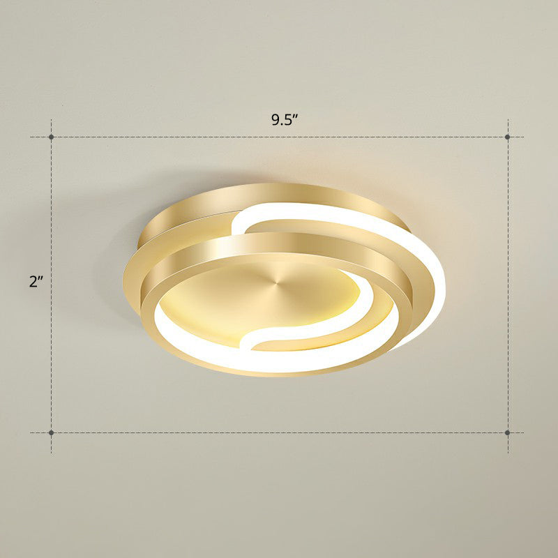 Modern Geometric Led Ceiling Light Fixture For Hallway - Minimalist Acrylic Design Gold / Third Gear