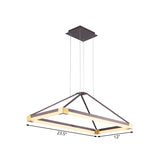 Modern Pyramid Chandelier - White/Coffee 23.5/31.5/39 Wide Led Metal Ceiling Pendant Fixture Warm