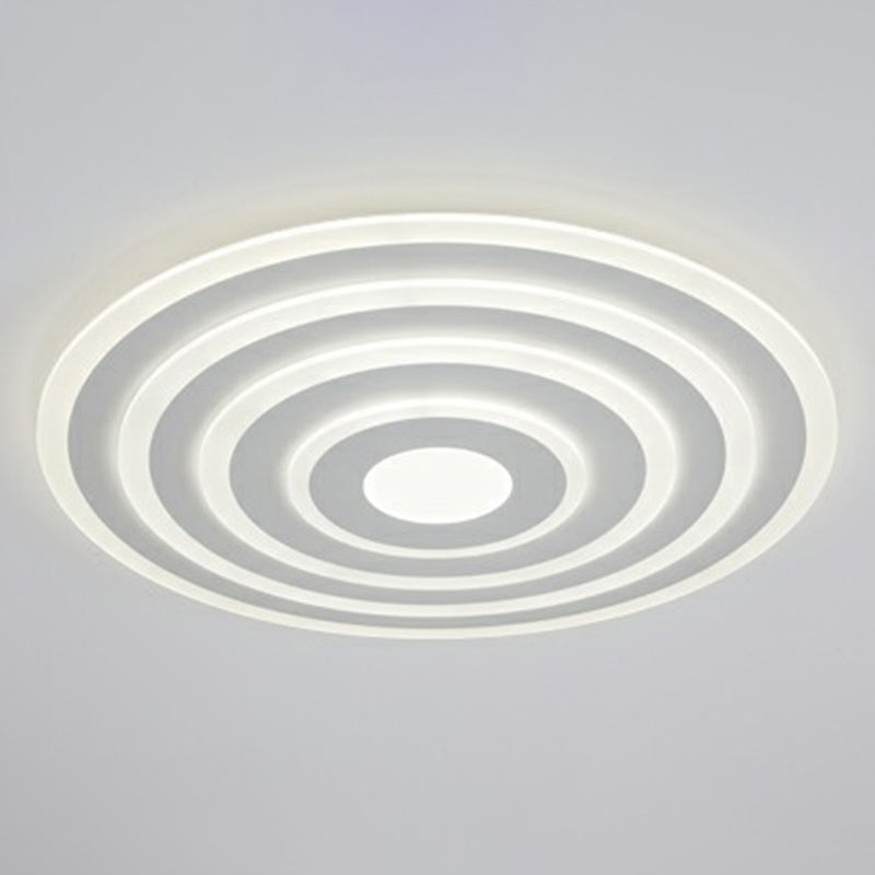 Simple Style Led Flush Ceiling Light For Bedroom - White Acrylic Round Flushmount / 16 Natural