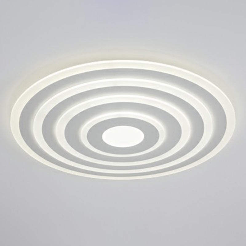 Simple Style Led Flush Ceiling Light For Bedroom - White Acrylic Round Flushmount / 31.5’ Natural