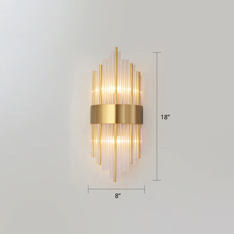 K9 Crystal Wall Sconce Postmodern 2-Light For Living Room Gold / 8