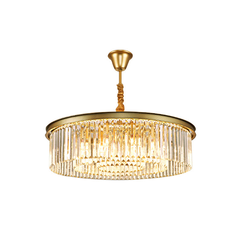 Modern Gold Finish Crystal Ceiling Chandelier For Living Room