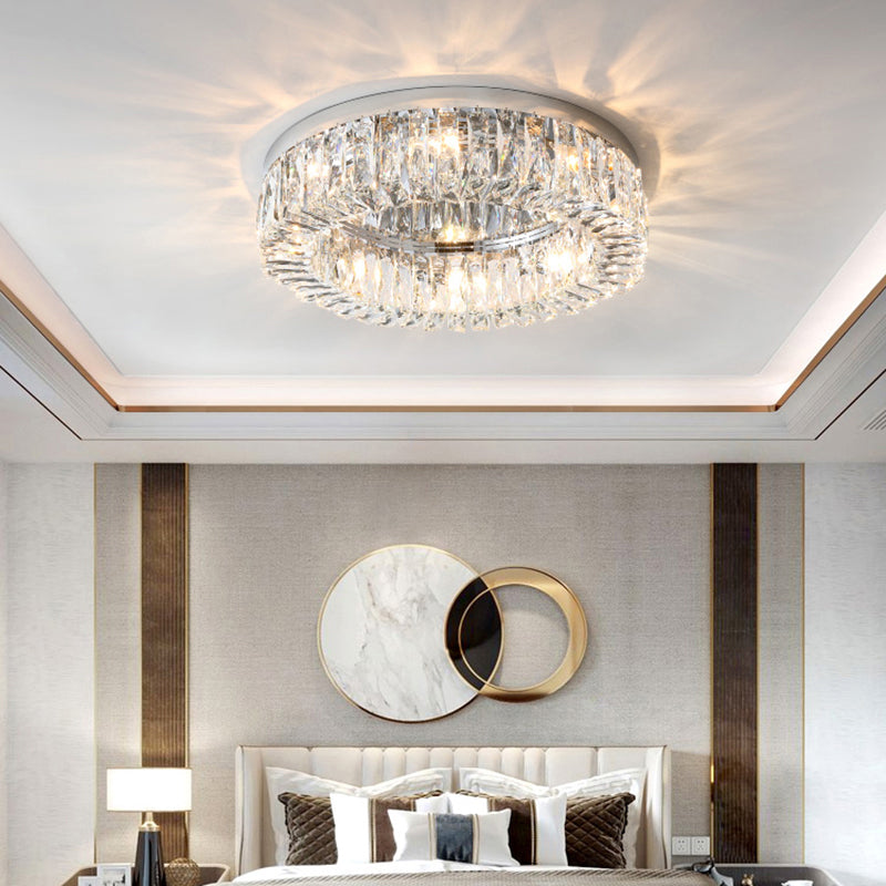 Circular Crystal Ceiling Light Fixture For Modern Living Room - Flush - Mount Design
