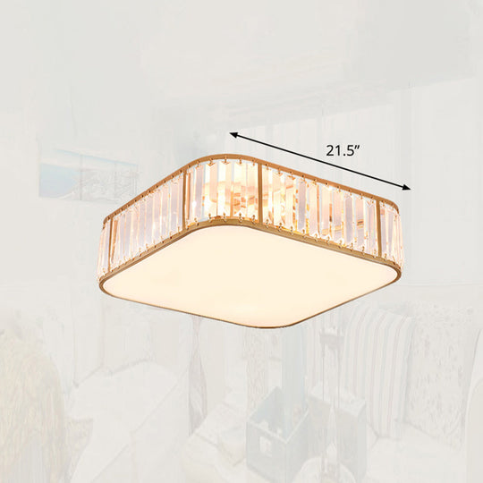 Minimalist Crystal Flush Mount Ceiling Light For Bedroom Gold / 21.5