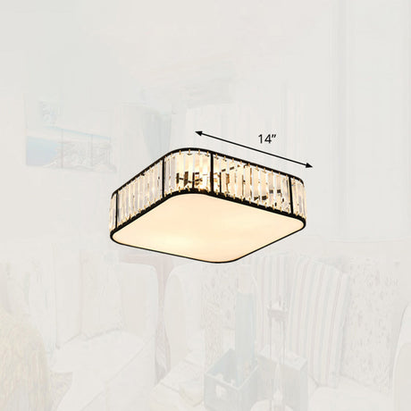 Minimalist Crystal Flush Mount Ceiling Light For Bedroom Black / 14