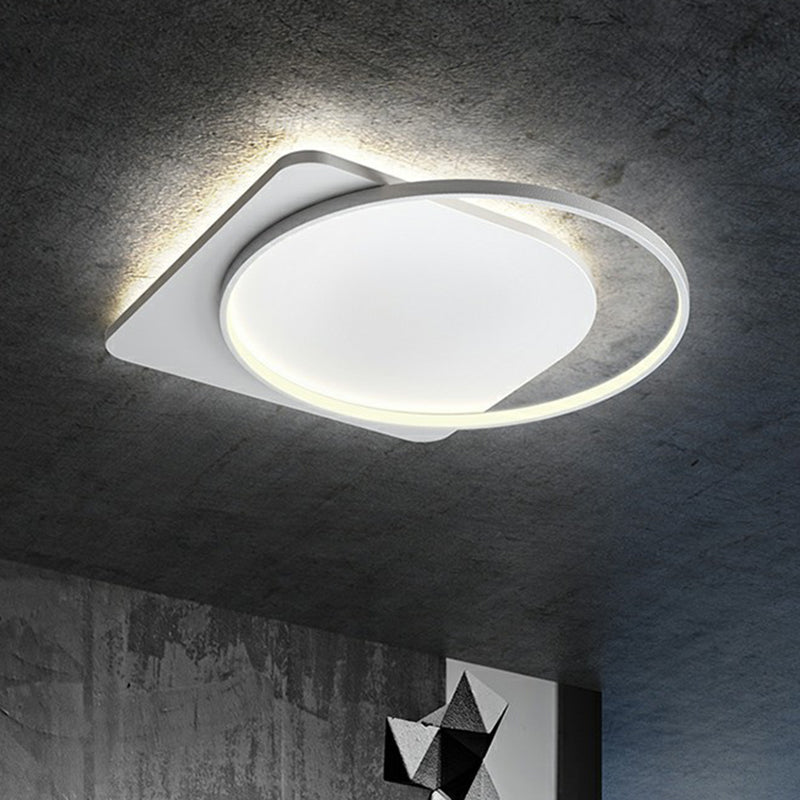 Sleek Acrylic Loop Ceiling Lamp: Simplicity Meets Led Flush - Mount Light Fixture For Aisles