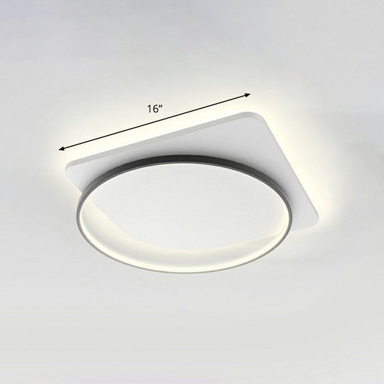 Sleek Acrylic Loop Ceiling Lamp: Simplicity Meets Led Flush - Mount Light Fixture For Aisles Black