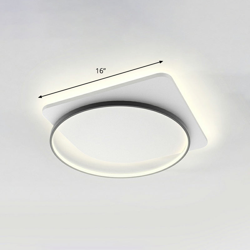 Sleek Acrylic Loop Ceiling Lamp: Simplicity Meets Led Flush-Mount Light Fixture For Aisles Black /