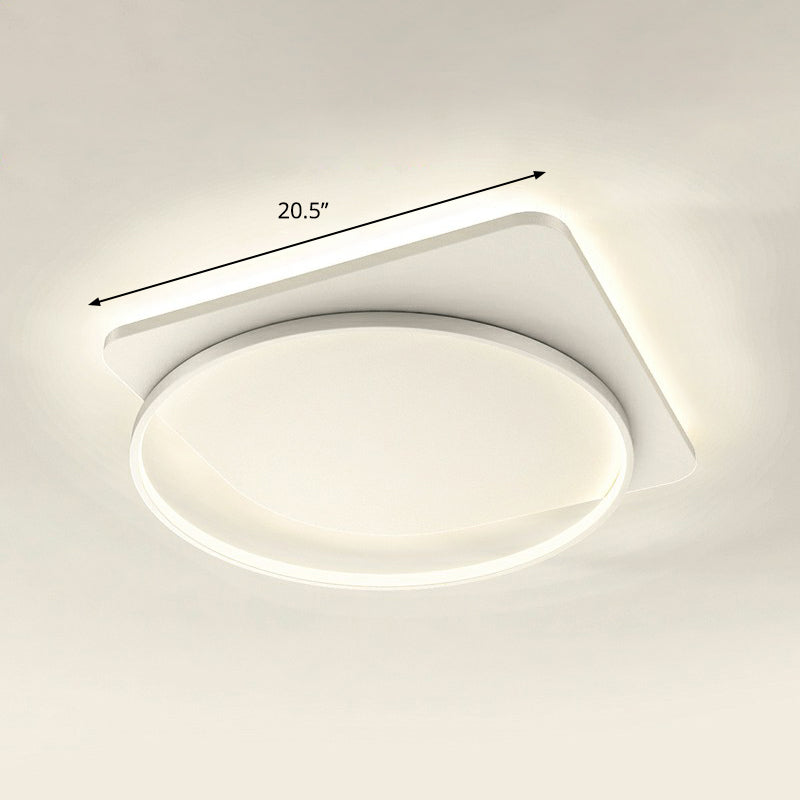 Sleek Acrylic Loop Ceiling Lamp: Simplicity Meets Led Flush - Mount Light Fixture For Aisles White