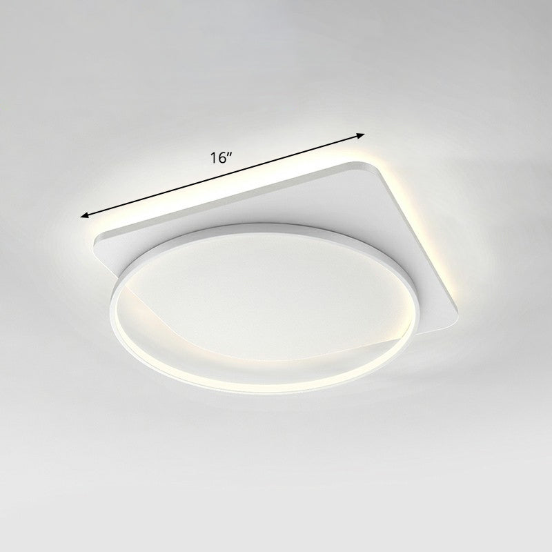 Sleek Acrylic Loop Ceiling Lamp: Simplicity Meets Led Flush-Mount Light Fixture For Aisles White /