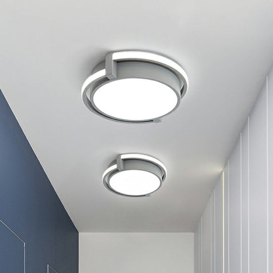 Nordic Circle Led Flush Mount Ceiling Light With Acrylic Diffuser
