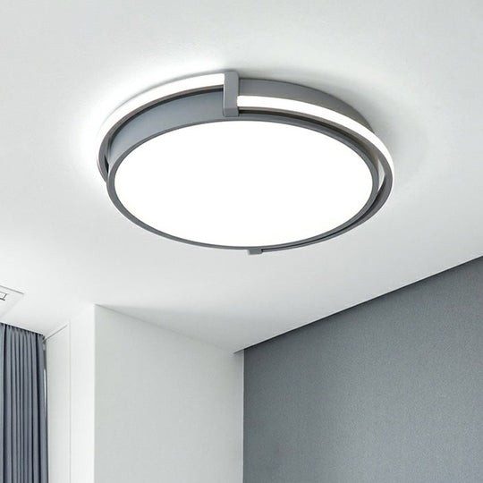 Nordic Circle Led Flush Mount Ceiling Light With Acrylic Diffuser