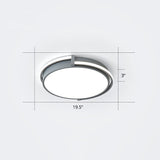 Nordic Circle Led Flush Mount Ceiling Light With Acrylic Diffuser Grey / 19.5 White