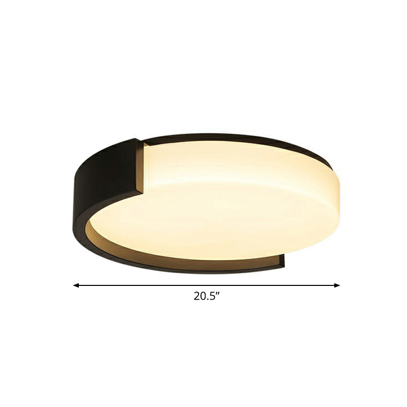 Led Acrylic Ceiling Light: Sleek Flush-Mount Fixture For Bedrooms Black / 20.5 Third Gear