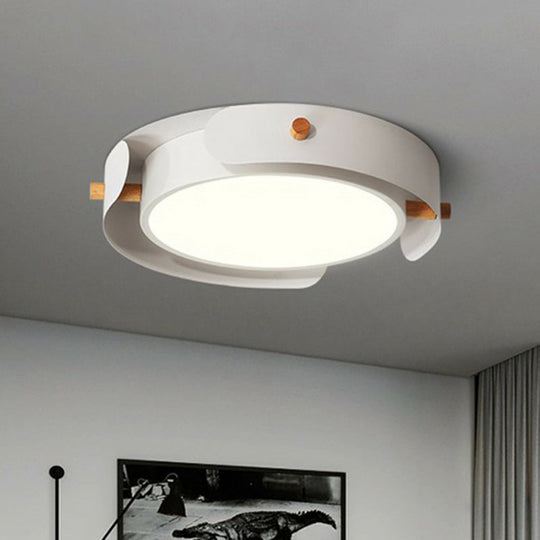 Minimalist Led Ceiling Mount Light - Round Metal Flush Fixture For Bedroom Lighting