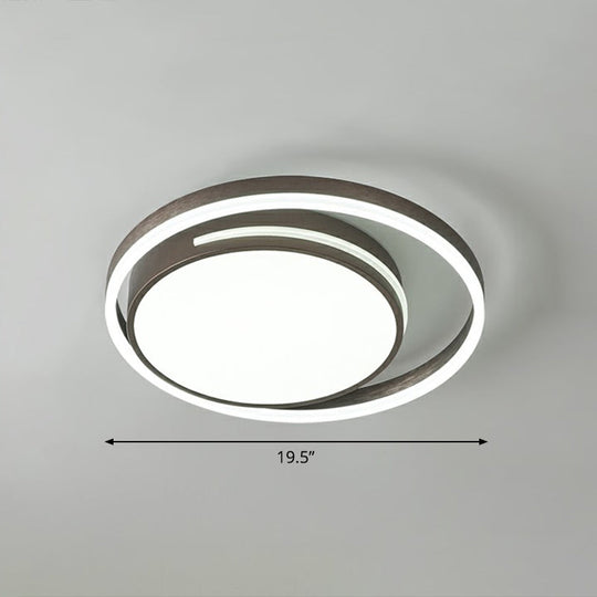 Nordic Led Flush Mount Lamp In White For Modern Corridors / 19.5’