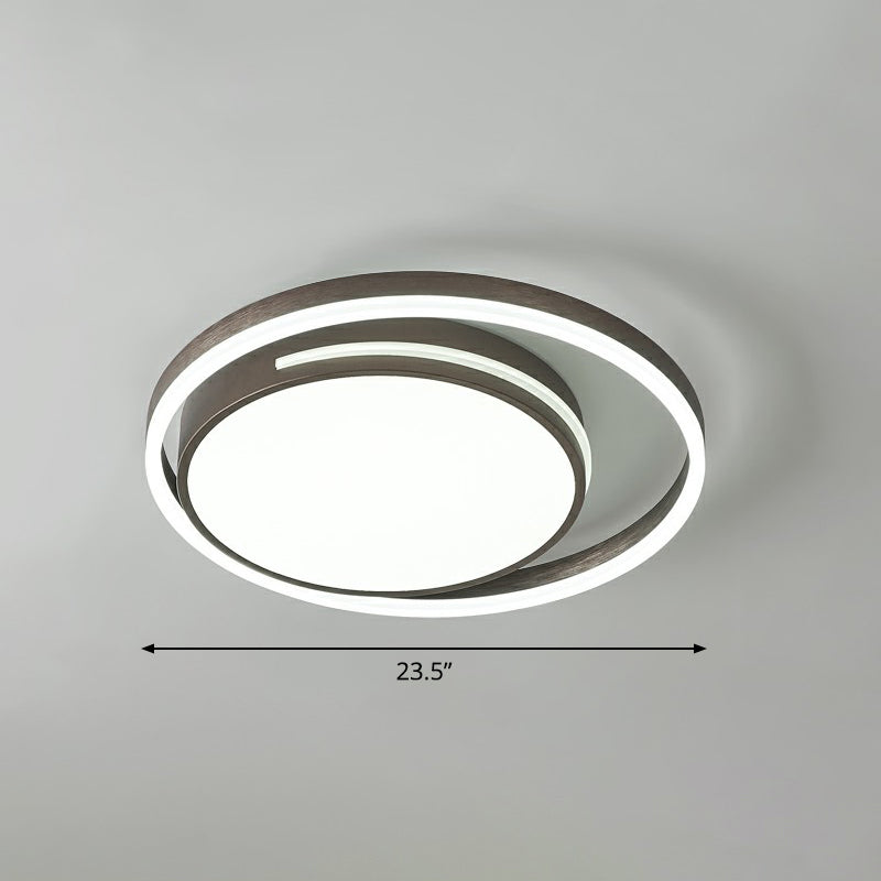 Nordic Led Flush Mount Lamp In White For Modern Corridors / 23.5’