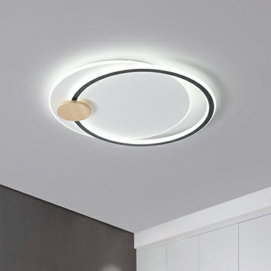Nordic Style Led Ceiling Mount Light Fixture - Big O Flush Lighting For Bedrooms With Acrylic Design