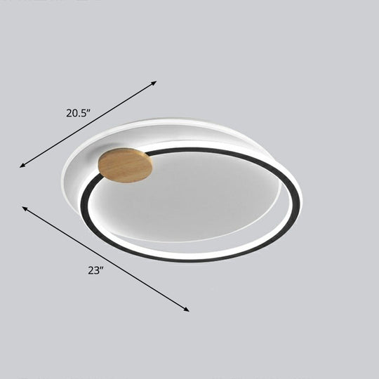 Nordic Style Led Ceiling Mount Light Fixture - Big O Flush Lighting For Bedrooms With Acrylic Design