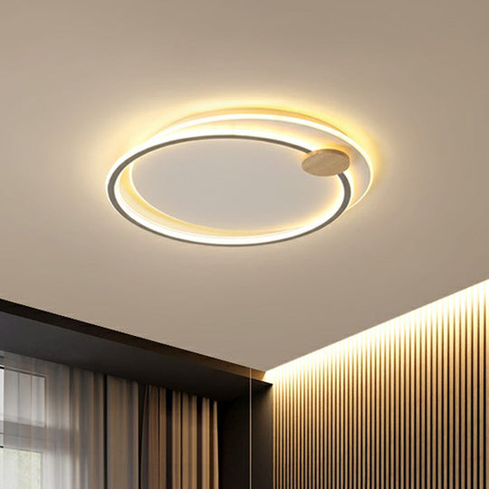 Nordic Style Led Ceiling Mount Light Fixture - Big O Flush Lighting For Bedrooms With Acrylic Design