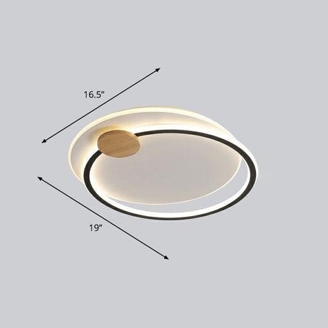 Nordic Style Led Ceiling Mount Light Fixture - Big O Flush Lighting For Bedrooms With Acrylic Design