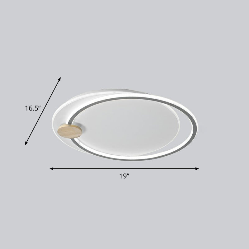 Nordic Style Led Ceiling Mount Light Fixture - Big O Flush Lighting For Bedrooms With Acrylic